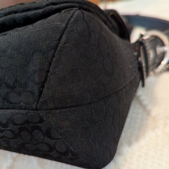 Coach 1444 Small Vintage Black Soho Flap Y2K Signature C Canvas Shoulder/Tote - Picture 7 of 13